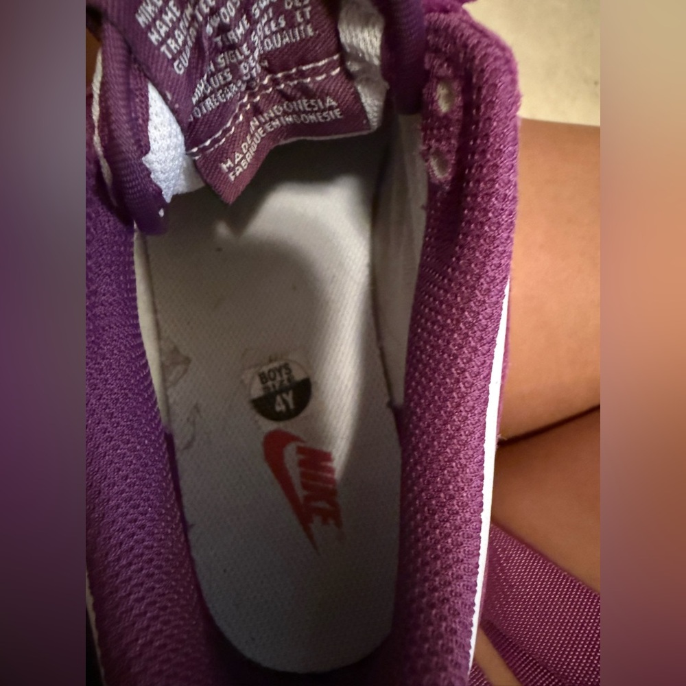 NIKE DUNK LOW Purple White Leather W6 / Y4 Dual Size Retro Nostalgic Sneakerhead - Picture 5 of 6